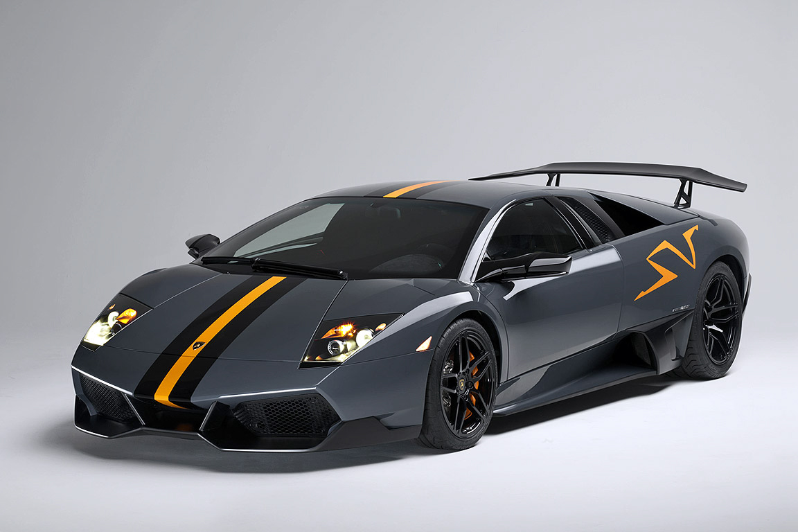 Lamborghini Murciélago SV with orange stripes