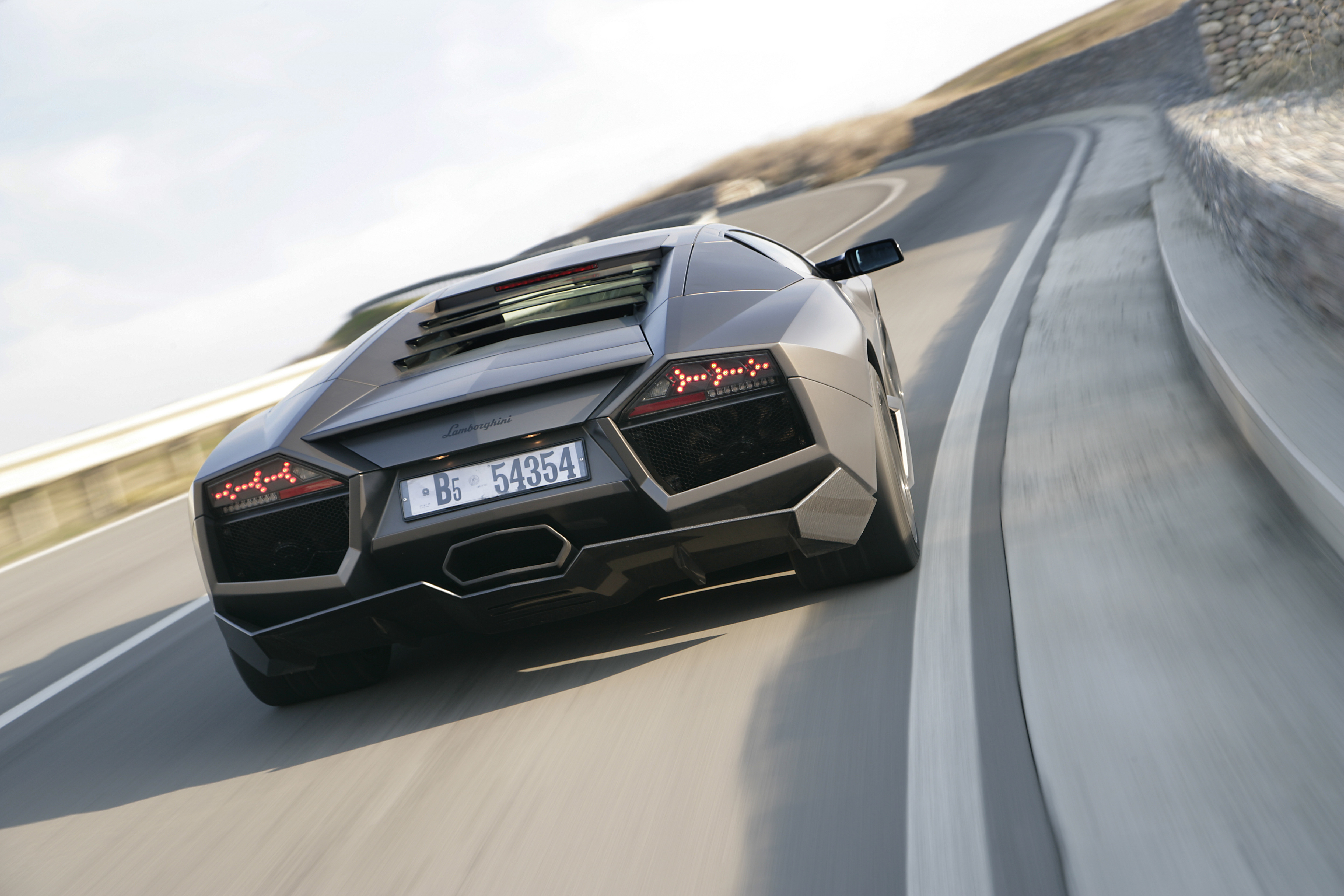 Lamborghini Reventón rear view in motion