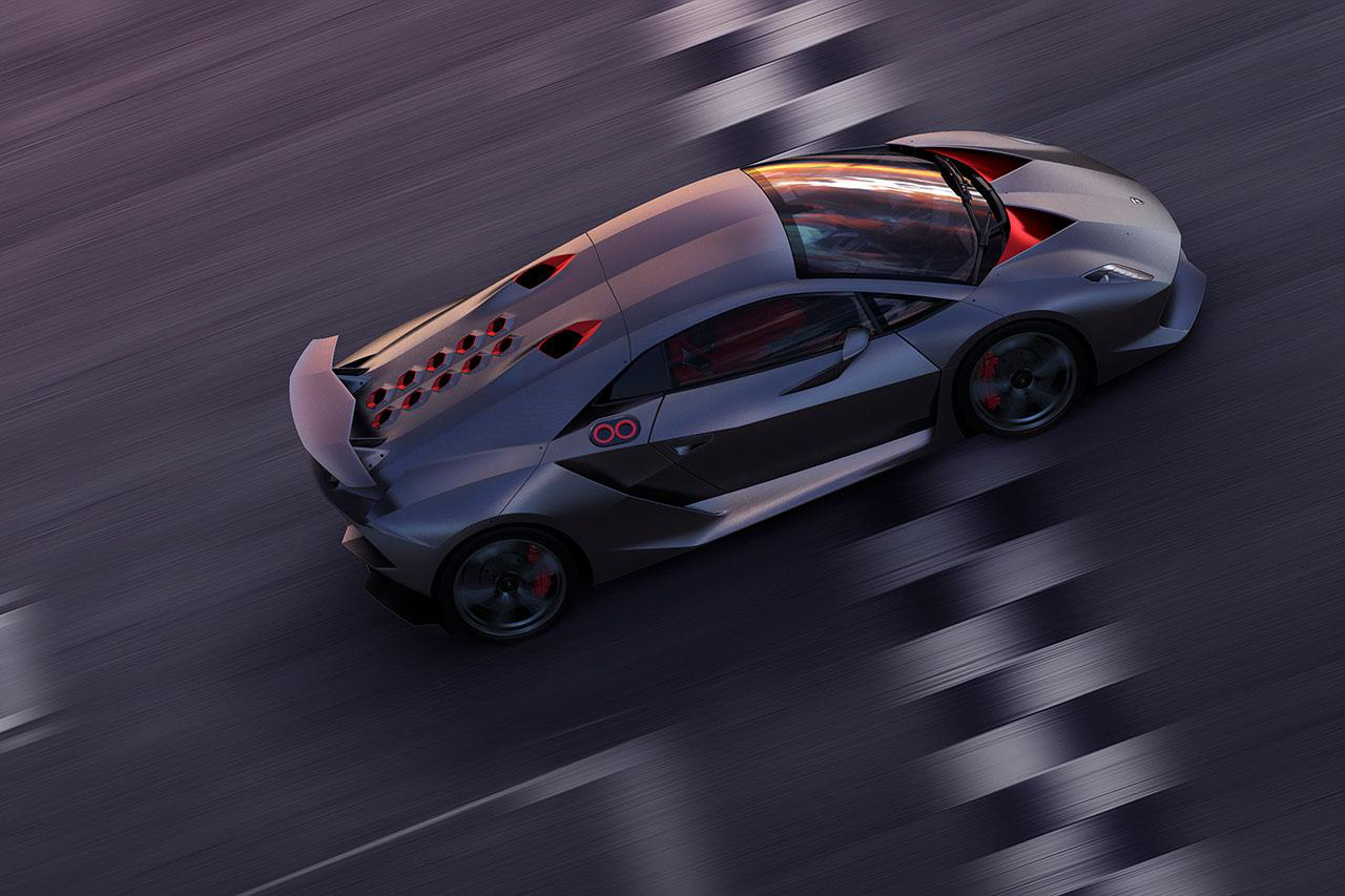 Lamborghini Sesto Elemento Track Aerial View
