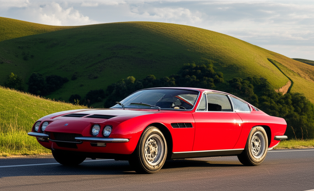 Lamborghini 400 GT with hills background
