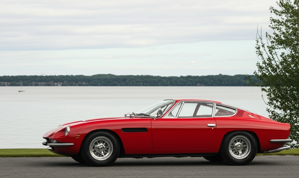 Lamborghini 400 GT by the lake