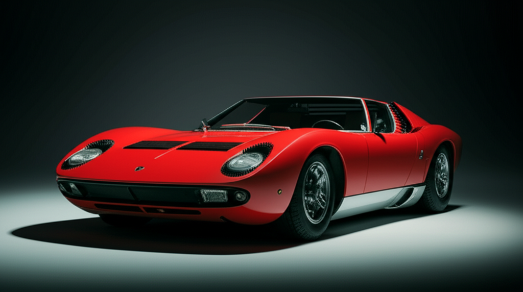 Lamborghini Miura in dramatic studio lighting